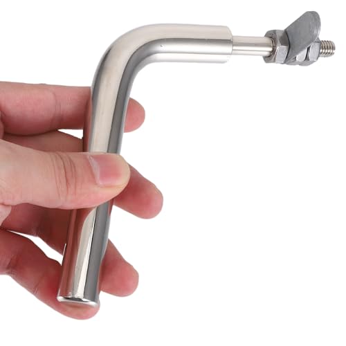 Poignée de cheminée en acier inoxydable robuste au design classique argenté