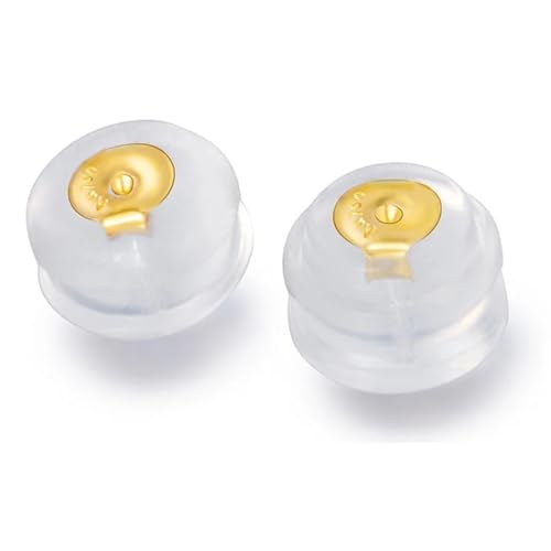 Topes de silicona para aretes con tuerca de oro de 18k 3