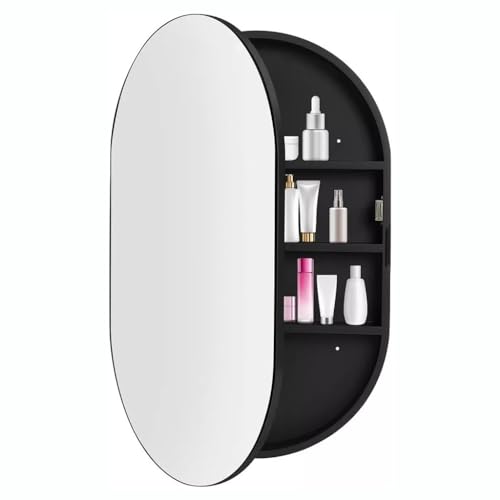 Easnuroz Mobile Ovale for Specchio Da Bagno Con Luci Armadio for Il Bagno Con Interruttore A Sfioramento Armadio A Muro In Legno for La Conservazione Degli Articoli Da Toeletta for Il Bagno E La Docci