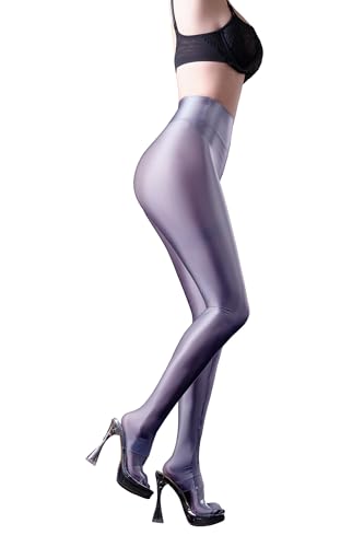 Image of Ultra Sheer Workout Leggings Shiny Tights for Women Control Top to Waist Pantyhose Tummy Control Glossy Panty Hose