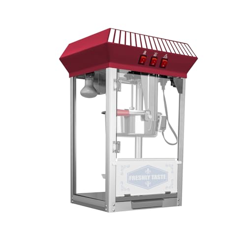 Image of Popcorn Machine - 12 Oz Countertop Popcorn Maker - Commercial Popcorn Popper, Makes Up to 48 Cups, 800W for Movie Theater /Home (White Stripes,Red)