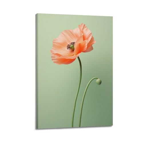 Affiche coquelicot orange moderne pour raviver un mur blanc