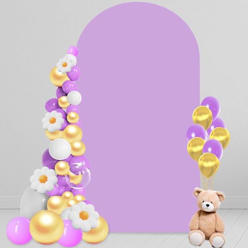 6 FT Arch Backdrop Cover, Wedding Purple Arch Covers Stretchy Backdrop Spandex Fitted for Chiara Stand Birthday Baby Shower Party Ceremony Decoration Purple 6FT by Vlakteven - Used condition - US$12.35