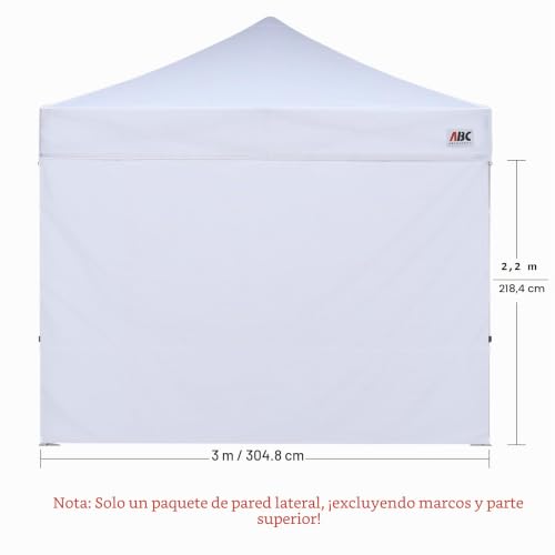 Panel lateral para cenador 3x3 m impermeable en color blanco 3