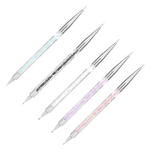 Pincel para Delineador de Uñas, Punta para Arte de Uñas, Bolígrafo de Dibujo de Puntos, Bolígrafo de Uñas de Doble Cabeza para Brillo de Uñas