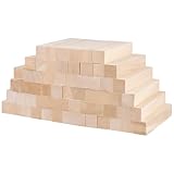 NINGWAAN 60 Pack Basswood Carving Blocks, Unfinished Solid Wood Whittling Blocks, 6 x 1 x 1 inch Rectangular Wooden Cubes for Carving, Crafts, DIY Project