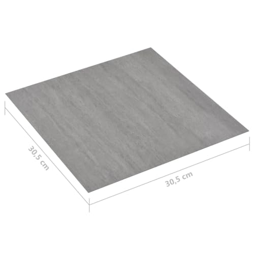 vidaXL 20x PVC Fliese Selbstklebend Vinylboden Bodenbelag Laminat Dielen Planken Vinyl-Fliesen Laminatboden Fu&szlig;boden Wohnzimmer 1,86m&sup2; Grau gepunktet