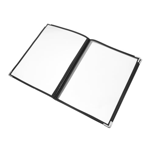 KICHOUSE Transparent PVC Menu Cover Binder for Restaurants Cafes and Bars Pages Sides Stylish Corners Display for Menus and Price Lists Reusable Design