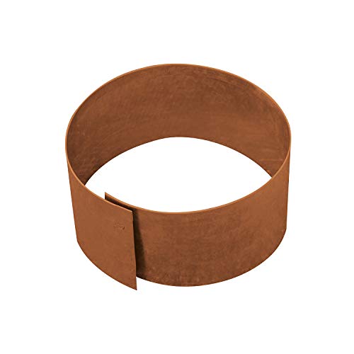 bellissa – Rasenkante Metall Corten-Stahl rund 30x13 cm - Baumring Rasenbegrenzung aus wetterfestem Material für saubere Rasen- & Beetabgrenzung - Beeteinfassung Pflanzring Kreis robust & langlebig