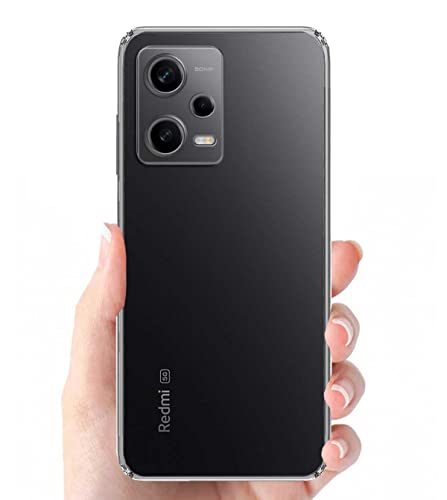 Image of Transparent Soft Silicone TPU Flexible Back Cover Compatible with Redmi Note 12 Pro 5G