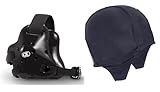 Cliff Keen Fusion Wrestling Headgear Bundle with The Slicker Hair Covering (Black/Black)