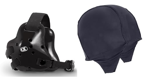 Cliff Keen Fusion Wrestling Headgear Bundle with The Slicker Hair Covering (Black/Black)