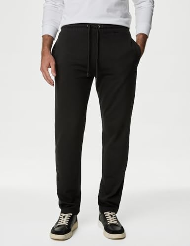 Image of Marks & Spencer Cotton Rich Straight Leg Trackpants