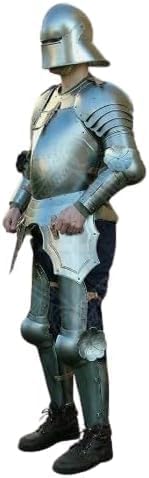 Medieval Gothic Knight Full Suit Of Armor, Medium, Silver