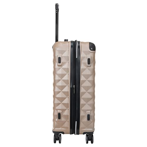 Image of Kenneth Cole REACTION Diamond Tower Collection Lightweight Hardside Expandable 8-Wheel Spinner Travel Luggage, Rose Champagne, 24-Inch Checked