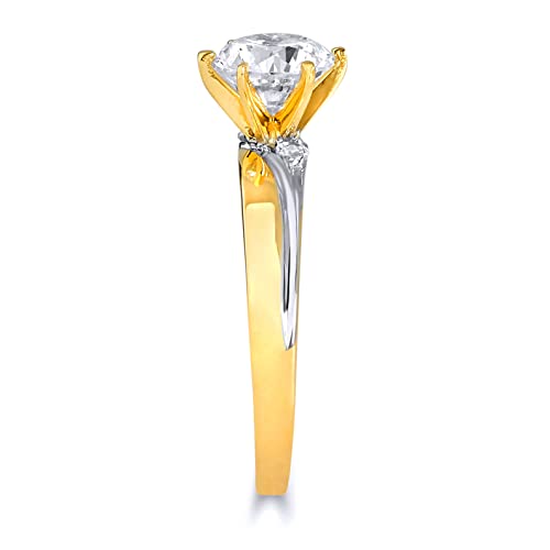 The World Jewelry Center Ladies 14k Yellow Gold Engagement Ring and Wedding Band Bridal Set4