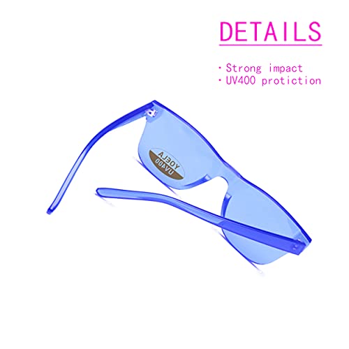 Oversized Square Rimless Sunglasses Tinted Unisex Women Men One Piece colored Transparent Eyewear Retro Eyeglasses2