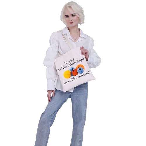 VAMSII Crochet Tote Bag - Perfect Gifts for Crochet Lovers & Supplies Bag3