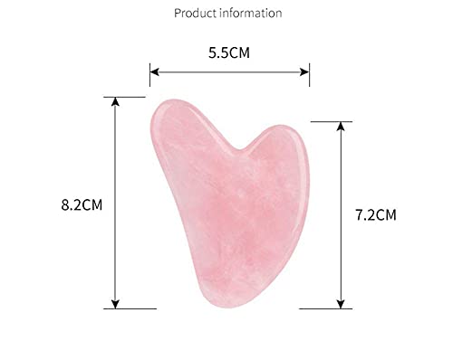 Bounabay® Rosenquarz Gua Sha Massagewerkzeug, 100% Natürliches Jadestein Gesichtspflegewerkzeug, Gesichts Gua Sha zum Abnehmen und Straffen Rosa Kristallherzform, GRATIS Samtbeutel - Image 7