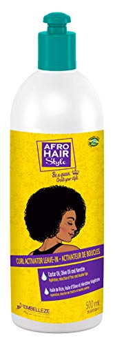 Novex Activador de Rizos AfroHair, Activador Sin Enjuague con Aceites de Ricino y Oliva y Queratina de Origen Vegetal, Hidrata y Ayuda a Controlar el Frizz y las Puntas Abiertas, 500 ml