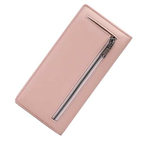 Pochette porte-monnaie portable avec grand étui à cartes fin en cuir PU pour femme active