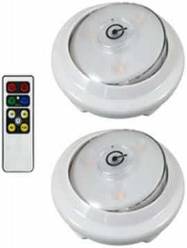 Westek Lpl622wrc 3.5" X 1.25" White Led Swivel Accent Puck Light With Ir Remote 2 Count4