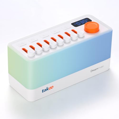 TAKOO 3-in-1 Sleep Sound Machine/Portable Bluetooth Speaker/12 Colors Night Light Mixable 8 Nature Sounds & White Noise Machine Sleep Timer for Sleep Aid