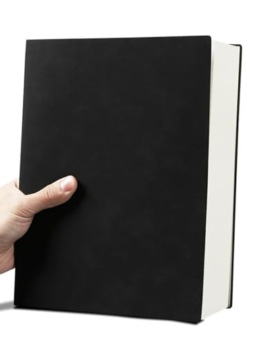 A4 厚手のノート方眼横線メモ帳 400 ページ罫線ノート日常生活記録描画ビジネス事務用品スケッチブック 紙質 おしゃれ かわいい アート 絵画 デッサン 持ち運び 厚手のスケッチブック (A4,ブラック)
