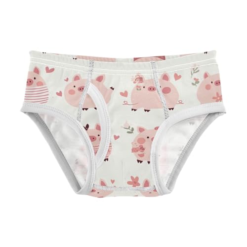 Cute Pigs Characters Pink Toddler Boys Pure Cotton Kids Underwear Breathable Undies