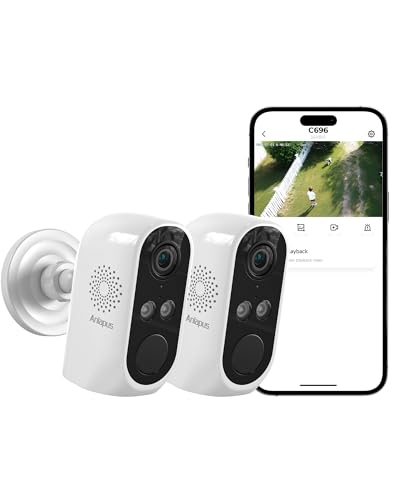 Anlapus 2 Plug-in Caméra Surveillance WiFi 6 Extérieur/Intérieur 2K 3MP, Vision Nocturne Couleur, Détection Personne/Véhicule, Alarme Sonore/Lumineuse,...
