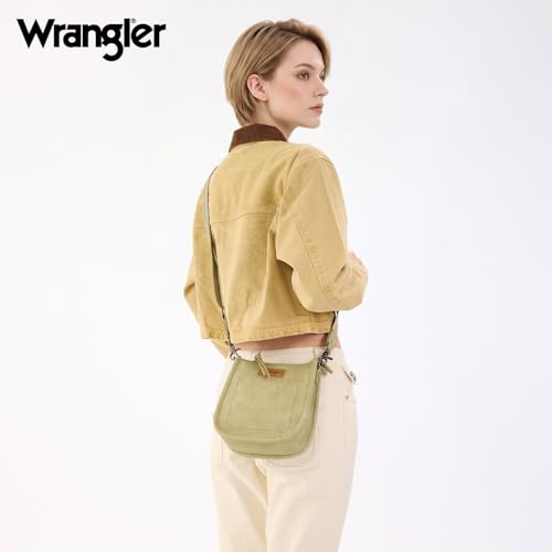 Image of Wrangler Small Crossbody Bag for Women, Mini Shoulder Purse with Adjustable Strap, Vegan Leather Phone Purse
