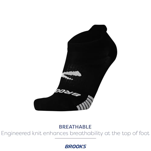 Brooks Ghost Lite No Show Socks, Running Socks with Arch Support, 2-Pack - Black - L - image 4