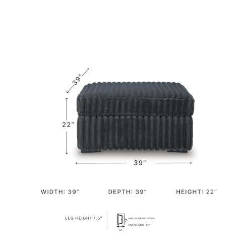 Image of Signature Design by Ashley Midnight-Madness Oversized Ottoman, Gunmetal
