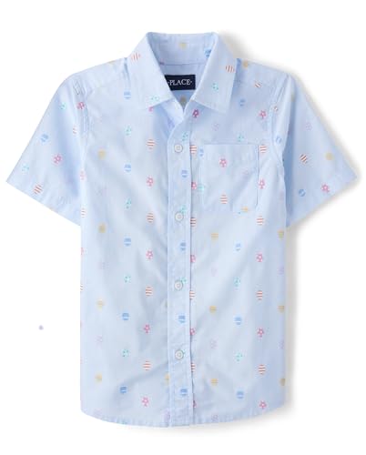 Image of The Children's Place boys Short Sleeve Button Up Shirt