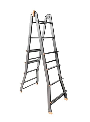 Svelt Scala Telescopica Multiposizione in Acciaio Verniciato – 8+8 Pioli – Apertura a Cavalletto e a Muro – Altezza 3,60 m – Portata 100 kg – D.Lgs 81/08