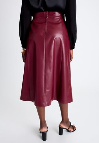 Jessica London Women's Plus Size Faux Leather Midi Skirt2