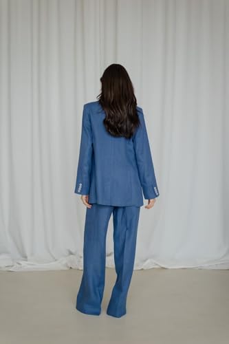 Linen Womens Suit Summer 3 Piece Suits for Women Casual Work Blazer Vest Pants Dressy Womens Pant Suit4