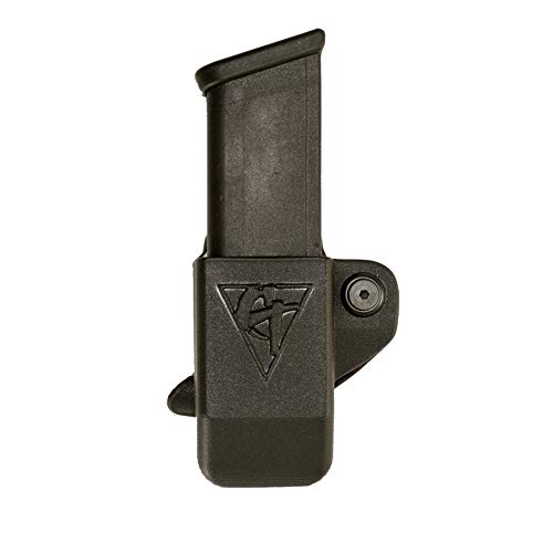 Comp-Tac Single Magazine Pouch with Belt Clip - Size 04 - Left Side Carry for Right-Handed Shooters - Compatible with Glock 9mm .40 Double Stack