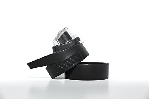 Infusion Pro Premium Fruit Infuser Water Bottle - Top and Bottom Screw On Lid Replacement with Silicone Seals - Black, Green, White, Teal, Pink (Black)