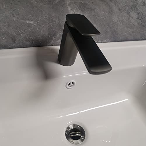 Robinet de salle de bain monotrou noir mitigeur lavabo haut
