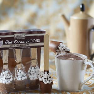 Melville Candy Delicious Hot Chocolate Spoons - Individually Wrapped Chocolate Stirrers with Marshmallows for Hot Cocoa - Candy Spoons for Hot Chocolate Accessories and Bar Supplies
