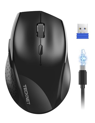 TECKNET(�e�b�N�l�b�g) �[�d���}�E�X 2.4GHz�l�ԍH�w�T�C�����g�}�E�X 6�{�^���t�� | �v���O�A���h�v���C 6400 DPI �|�[�^�u���R�[�h���X �g���x���}�E�X - ���L���݊���