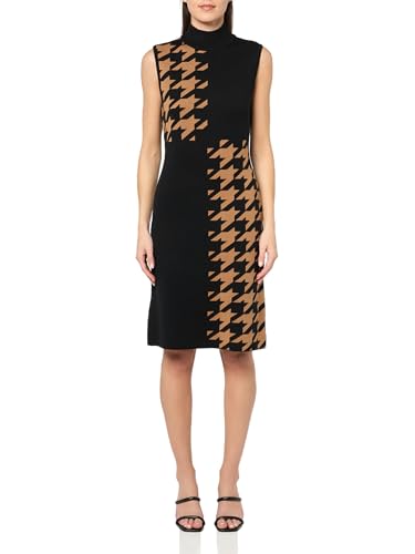 Robe pull col montant Anne Klein en motif pied-de-poule pour femme