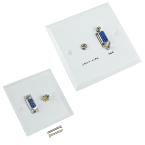 VGA & 3,5 mm Audio Socket Stereo Face Wall Plate Cover