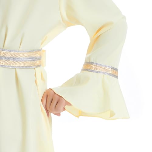 Kids Girls Abaya Long Sleeve Hooded Maxi Dress Middle East Muslim Long Bell Sleeve Prayer Dress4