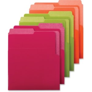 Smead Pastas de arquivos verticais pesadas organizadas, abas duplas, tamanho carta, tons brilhantes,