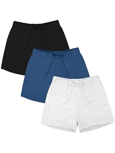 Image of Ruisita 3 Pack Unisex Baby Toddler Cotton Shorts with Drawstring Baby Pull-on Solid Shorts Soft Clothes for Summer Daily