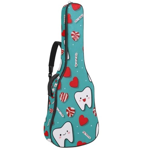 Housse guitare acoustique imperméable motif multicolore Love Candy Teeth
