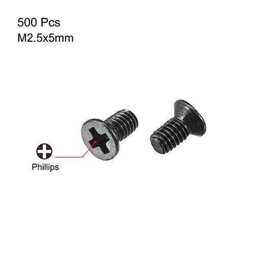 Attaches à vis Phillips M2,5 robustes en lot de 500 pour commutateur - 2