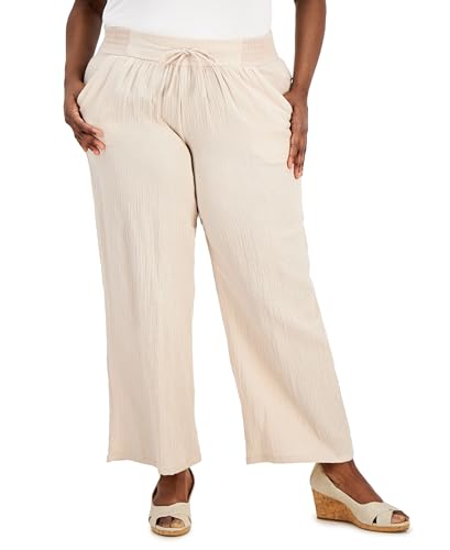 Plus Size Gauze Drawstring Pants